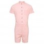 Gothic Rompers Men Stretch Jumpsuit male Cargo Summer Hip-Hop single breasted tops zipper trousers o