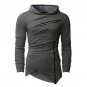 Spring Autumn Hoodies Brand Mens Plain Casual Sweatshirt Hip Hop Irregular Design Zipper Hoodie Men 