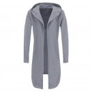 Men Hooded Sweatshirts Black Gown Hip Hop Mantle Hoodies Brand Fashion Long Sleeve Open Front Cloak 