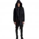 Men Black Cloak Hoodies Long Sleeve Streetwear Hooded Sweatshirt Men Loose Pullover Outwear Mens Ove