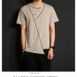 2017 Men\'s Tops new summer cotton round neck short sleeve t shirt mens cloak irregular fashion t-sh