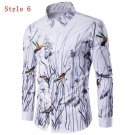 Autumn Spring New Fashion 3D Splash Ink Printed Long Sleeve Shirts Men camisa Male Slim Fit Shirt Hi