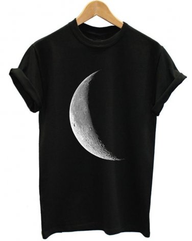 HALF MOON T SHIRT FULL GALAXY SPACE EMO TUMBLR INDIE HIPSTER MEN WOMEN TOP MEN GIRL PLUS SIZE