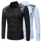 2017 New Autumn Fashion Brand Men Clothes Slim Fit Male Long Sleeve Shirt Print Casual Dress Men Shi