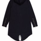 Men\'s Hip Hop Zipper Hoodie Cloak Poncho Mid-length Sweatshirt Coat Black Gown Best long Sleeves