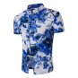 2017 Summer New Fashion Flower Printed Short Sleeve Shirts Men Camisa Male Slim Flower Shirts Vintag
