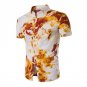 2017 Summer New Fashion Flower Printed Short Sleeve Shirts Men Camisa Male Slim Flower Shirts Vintag