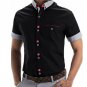 New Arrival Summer Solid Color Casual Shirts Brand clothing Short Sleeve Lapel Neck Slim Fit Men Dre