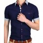 New Arrival Summer Solid Color Casual Shirts Brand clothing Short Sleeve Lapel Neck Slim Fit Men Dre