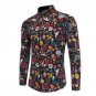 2017 Autumn Spring Men Fashion Floral Long Sleeve Shirt Casual Slim Fit Multi Colors Mens Retro Shir