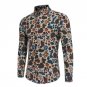 2017 Autumn Spring Men Fashion Floral Long Sleeve Shirt Casual Slim Fit Multi Colors Mens Retro Shir