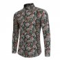 2017 Autumn Spring Men Fashion Floral Long Sleeve Shirt Casual Slim Fit Multi Colors Mens Retro Shir