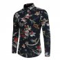 2017 Autumn Spring Men Fashion Floral Long Sleeve Shirt Casual Slim Fit Multi Colors Mens Retro Shir