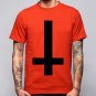 Senlinjeep name Brand Inverted Cross ANTI CROSS SATAN goth metal punk indie harajuku men t-shirt aja