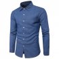 2017 Brand Clothing New Men Denim Shirts Long Sleeve Lapel Neck Camisa Masculina Cotton Dress Shirt