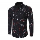 MK 2017 Spring Men Shirt Print Lapel Long Sleeve Casual Tops Shirts Plus Size XL 2XL Men\'s Funny Te