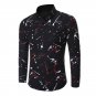 MK 2017 Spring Men Shirt Print Lapel Long Sleeve Casual Tops Shirts Plus Size XL 2XL Men\'s Funny Te