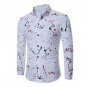 MK 2017 Spring Men Shirt Print Lapel Long Sleeve Casual Tops Shirts Plus Size XL 2XL Men\'s Funny Te