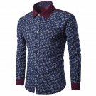 Autumn Spring Men Casual Shirts Fashion Long Sleeve Brand Printed Button-Up Slim Formal Business Flo