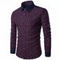 Autumn Spring Men Casual Shirts Fashion Long Sleeve Brand Printed Button-Up Slim Formal Business Flo
