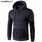 2017 Autumn Spring Hooded Sweatshirt Men Hoodie Pullover Casual Hip hop Leather Patchwork Sportswear
