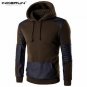 2017 Autumn Spring Hooded Sweatshirt Men Hoodie Pullover Casual Hip hop Leather Patchwork Sportswear