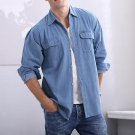 2018 New Men\'s Fashion Denim Shirt Long Sleeve Washed Casual Tops For Man Shirts Streetwear camisa 