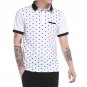 2017 New Arrival Polka Dot Print Shirt Men Fashion Turn Down Collar Short Sleeve Summer Tops Tees S