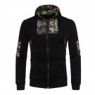 2017 Autumn Man Fashion Long Sleeve Dark Grey Hooded Coat Male Slim Fit Basic Patchwork Zipper Draws
