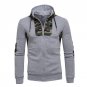 2017 Autumn Man Fashion Long Sleeve Dark Grey Hooded Coat Male Slim Fit Basic Patchwork Zipper Draws