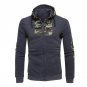2017 Autumn Man Fashion Long Sleeve Dark Grey Hooded Coat Male Slim Fit Basic Patchwork Zipper Draws