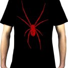 New Fashion Cool Casual Men Short Sleeve Office Black Widow Red Spider Print Mens T-shirt Goth Punk 