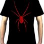New Fashion Cool Casual Men Short Sleeve Office Black Widow Red Spider Print Mens T-shirt Goth Punk
