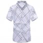 New Business Plaid Shirts Summer Short-sleeve Men Shirts Single Breasted Turn-down Collar Shirts Men
