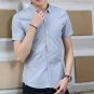 Summer Short-sleeve Business Men Shirts Single Breasted Turn-down Collar Shirts Men Asian Size M-3XL
