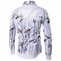 Autumn Spring 3D Ink Printed Men Shirts Long Sleeve Casual Hip Pop Slim Fit Fashion Dress Shirts Mal