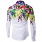 Autumn Spring 3D Ink Printed Men Shirts Long Sleeve Casual Hip Pop Slim Fit Fashion Dress Shirts Mal