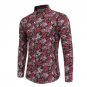 Autumn Spring Men Fashion Floral Long Sleeve Shirt Leisure Fitness Multi Colors Mens Retro Shirts Cl