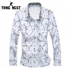 TANGNEST 2017 Spring Long-sleeved Men Shirt Casual Big Size Chemise Homme Fashion Printing Single Br