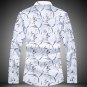 TANGNEST 2017 Spring Long-sleeved Men Shirt Casual Big Size Chemise Homme Fashion Printing Single Br