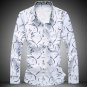 TANGNEST 2017 Spring Long-sleeved Men Shirt Casual Big Size Chemise Homme Fashion Printing Single Br