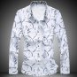 TANGNEST 2017 Spring Long-sleeved Men Shirt Casual Big Size Chemise Homme Fashion Printing Single Br