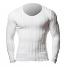 Knitted Tshirt Men Slim Fit Sweater Casual Tee Shirt Pullover V Neck Knitting T-shirt Fashion Solid 