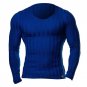 Knitted Tshirt Men Slim Fit Sweater Casual Tee Shirt Pullover V Neck Knitting T-shirt Fashion Solid 