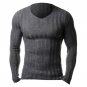 Knitted Tshirt Men Slim Fit Sweater Casual Tee Shirt Pullover V Neck Knitting T-shirt Fashion Solid 