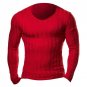 Knitted Tshirt Men Slim Fit Sweater Casual Tee Shirt Pullover V Neck Knitting T-shirt Fashion Solid 