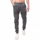 Mens Sweatpants Biker Jogger Elastic Waist Pleated Long Trousers 2018 Fashion Autumn Winter Solid Ca