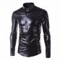 2017 New Shiny Tops Men\'s Long Sleeve Lapel Neck Stage Dance Party Wear Luxury Dress Shirts Men Cas