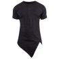 2017 Summer Men Tee Shirt Short Sleeve Plus Size Cotton Sweatshirt Irregular Hem Buttons Tshirt Slim