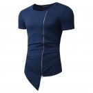 2017 Summer Men\'s T-Shirt Men Fashion Crewneck Short Sleeve T Shirts Men Asymmetrica Casual Hip Hop